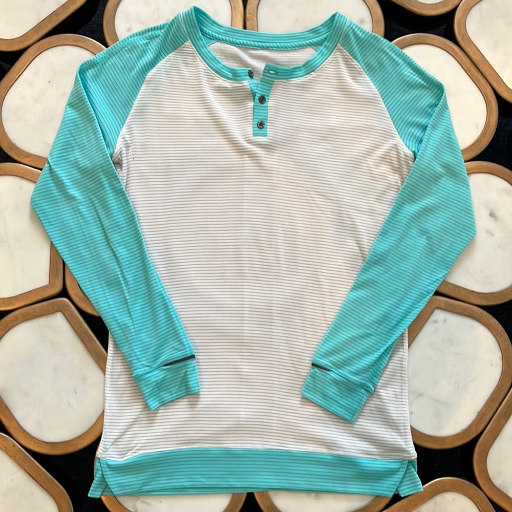 lululemon baseball style striped t shirt